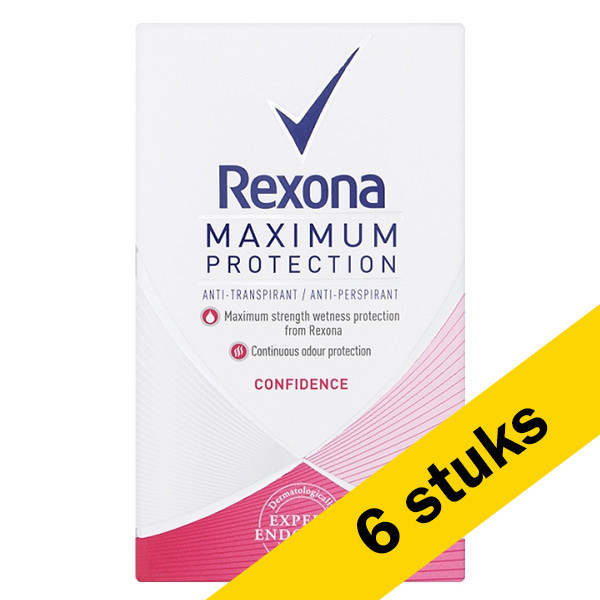 Rexona Aanbieding: 6x Rexona deodorant stick Maximum Protection Confidence (45 ml)  SRE00258 - 1