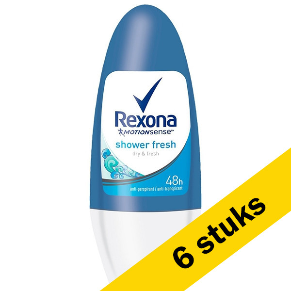 Rexona Aanbieding: 6x Rexona deoroller Shower Fresh (50 ml)  SRE00265 - 1