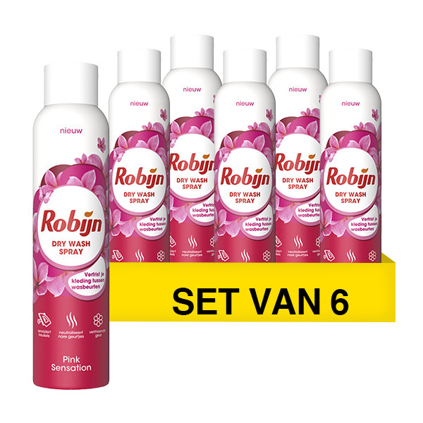 Robijn Aanbieding: Robijn Dry Wash spray Pink Sensation (6 x 200 ml)  SRO05128 - 1