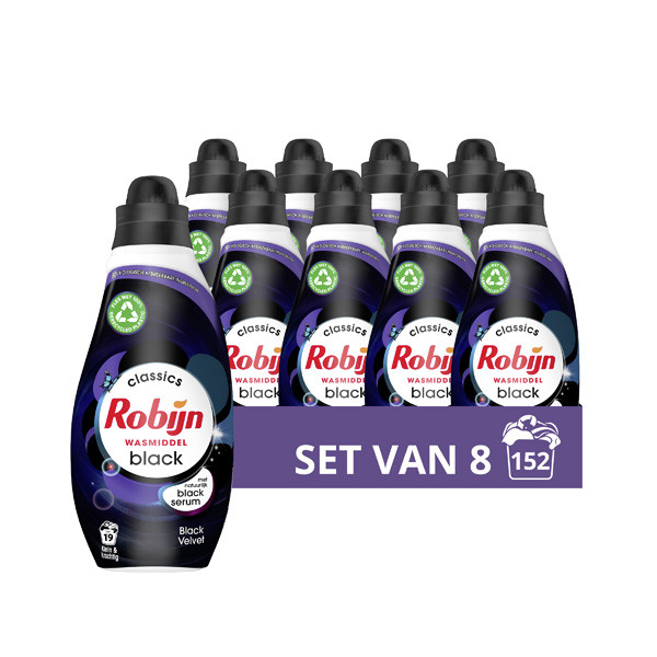 Robijn Aanbieding: Robijn Klein & Krachtig vloeibaar wasmiddel Black Velvet 665 ml (8 flessen - 152 wasbeurten)  SRO00198 - 1