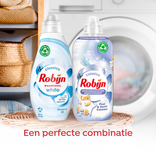 Robijn Aanbieding: Robijn Puur & Zacht wasverzachter 1,25 L (8 flessen - 50 wasbeurten)  SRO05186 - 3