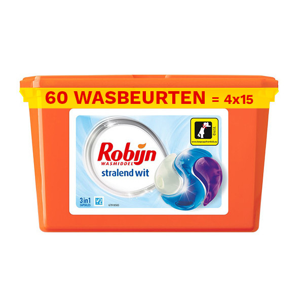 Robijn Aanbieding: Robijn Stralend Wit wasmiddel capsules (60 wasbeurten)  SRO00182 - 1