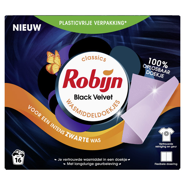 Robijn Classics wasmiddeldoekjes Black Velvet (16 wasstrips)  SRO05121 - 1
