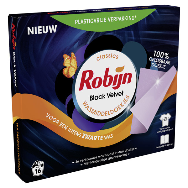 Robijn Classics wasmiddeldoekjes Black Velvet (16 wasstrips)  SRO05121 - 3