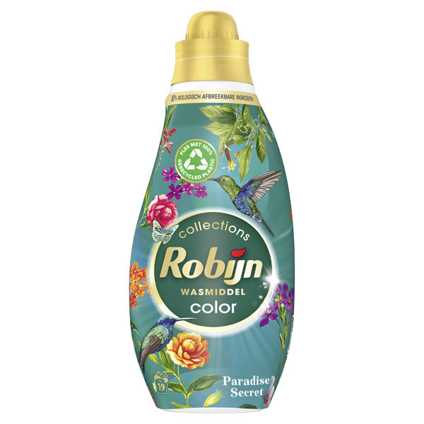 Robijn Klein & Krachtig vloeibaar wasmiddel Color Paradise Secret 665 ml (19 wasbeurten)  SRO05075 - 1