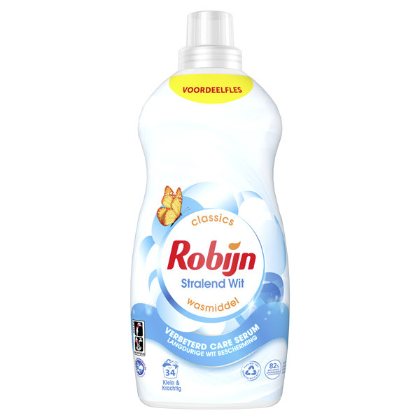 Robijn Klein & Krachtig vloeibaar wasmiddel Stralend Wit 1190 ml (34 wasbeurten)  SRO05109 - 1