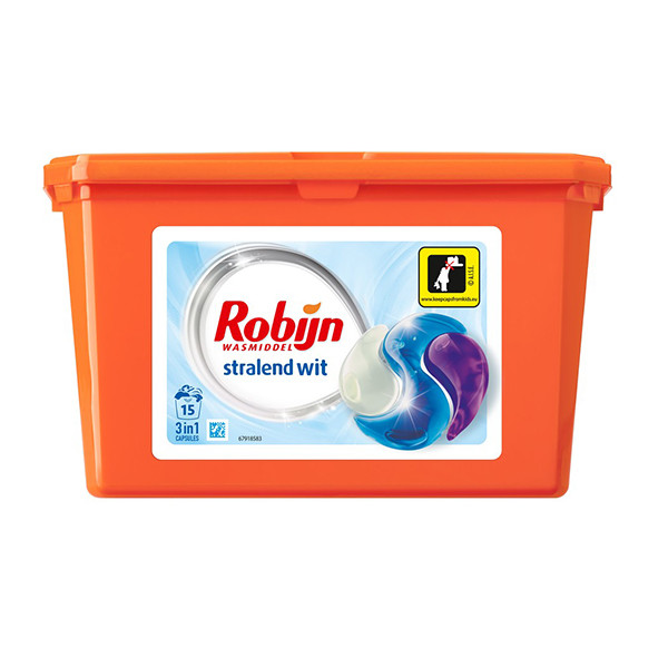 Robijn Wascapsules Stralend Wit (15 wasbeurten)  SRO00181 - 1