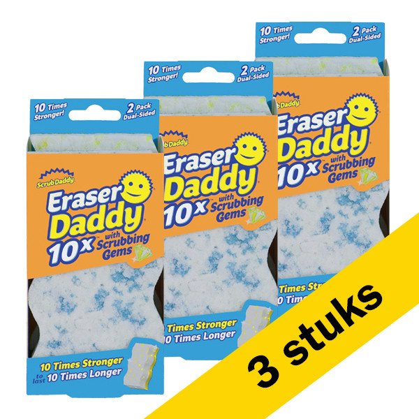 Scrub Daddy Aanbieding: 3x Scrub Daddy | Eraser Daddy wonderspons (2 stuks)  SSC00233 - 1