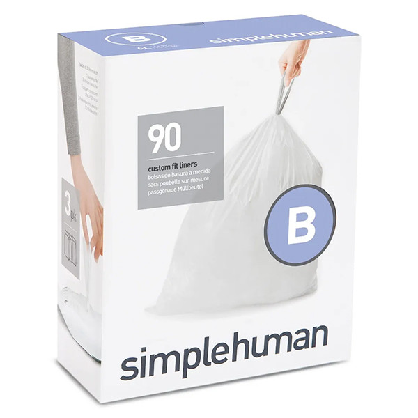 SimpleHuman Code B | 6 liter vuilniszakken | 3x30 stuks | Wit  SSI00203 - 1