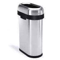 Simplehuman Code N open afvalbak ovaal (50 liter, zilver)  SSI00055