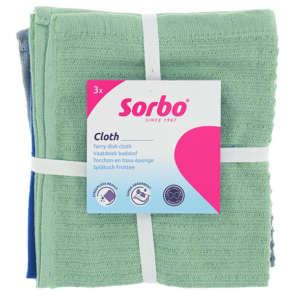 Sorbo Badstof Vaatdoek 35x35 cm (3 stuks)  SSO04163 - 1