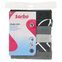 Sorbo Microvezeldoeken Grey & Black (6 stuks)  SSO04191