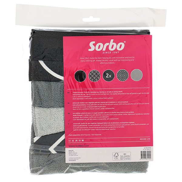 Sorbo Microvezeldoeken Grey & Black (6 stuks)  SSO04191 - 2