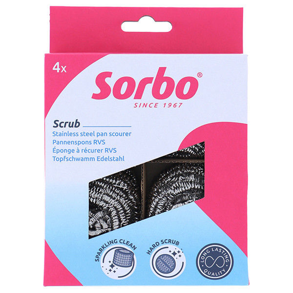 Sorbo Pannenspons RVS (4 stuks)  SSO04160 - 1