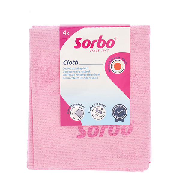 Sorbo Professionele Reinigingsdoek Rood (4 stuks)  SSO04051 - 1