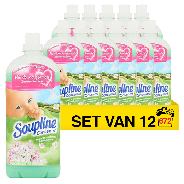 Soupline Aanbieding: Soupline Wasverzachter Lentebloesem (12 flessen - 672 wasbeurten)  SSO00106 - 1