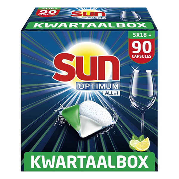 Sun Kwartaalbox: Sun Optimum All-In-1 Vaatwascapsules Citroen (90 vaatwastabletten)  SSU00125 - 1