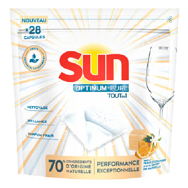 Sun Optimum All-In-1 Vaatwascapsules Pure Oranjebloesem & Marseille (28 vaatwasbeurten)  SSU00130 - 1