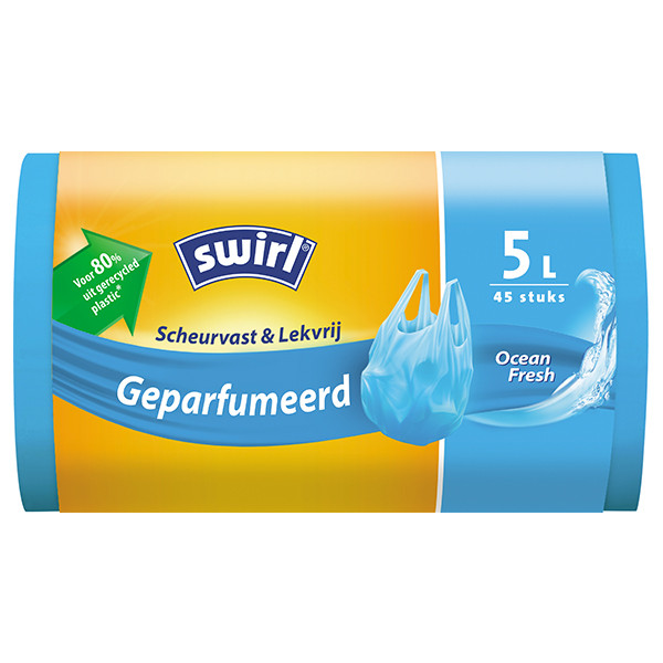 Swirl Vuilniszakken met handvatten voor pedaalemmers 5 liter | Geparfumeerd | 45 stuks | Swirl  SSW00094 - 1