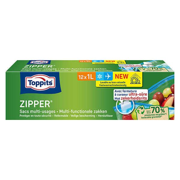 Toppits Multi functionele Zipper zakjes | 1 liter | 12 zakjes  STO05012 - 1
