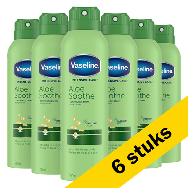 Vaseline Aanbieding: Vaseline Body Lotion Spray AloeFresh (6x 190 ml)  SVE01020 - 1