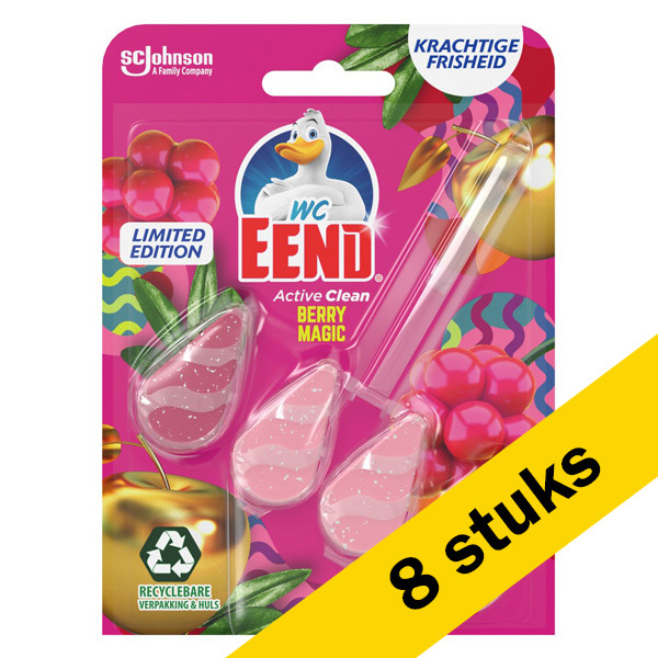 Wc-eend Aanbieding: 8x WC-Eend toiletblok Berry Magic (38 gram)  SWC00026 - 1