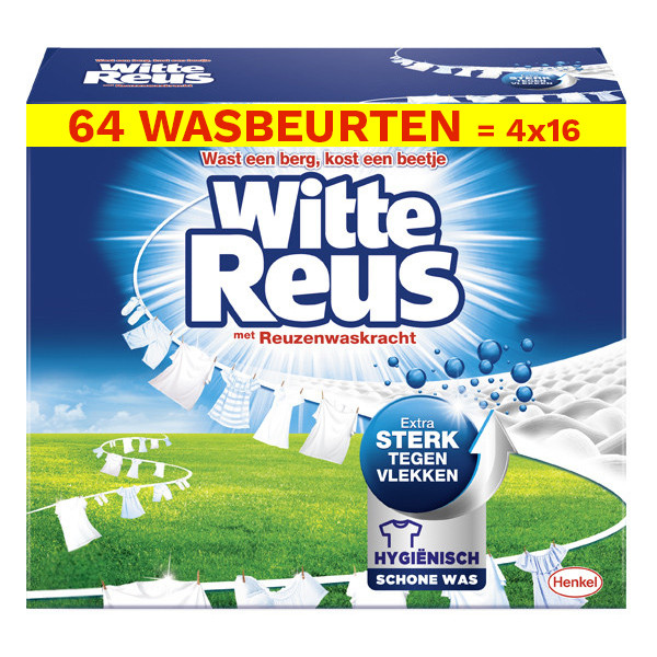 Witte-Reus Aanbieding: Witte Reus Waspoeder (4 pakken - 64 wasbeurten)  SRE00157 - 1