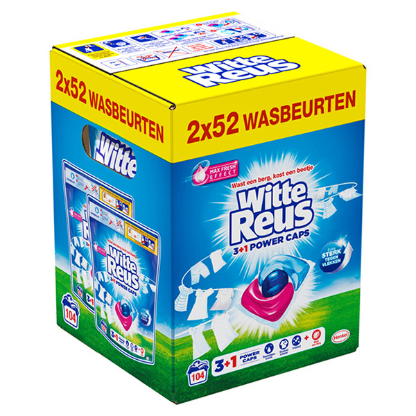 Witte-Reus Witte Reus 3+1 Power Caps Wasmiddelcapsules Wit (104 wasbeurten)  SRE00357 - 1