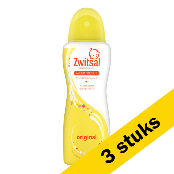 Zwitsal Aanbieding: 3x Zwitsal deodorant Original compressed (100 ml)  SZW00050 - 1